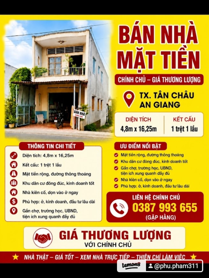 🔥🔥 NHÀ MẶT TIỀN TRUNG TÂM TÂN CHÂU _ GIÁ CÒN THƯƠNG LƯỢNG CHO KHÁCH CHỐT NHANH TRONG THÁNG NÀY 🔥