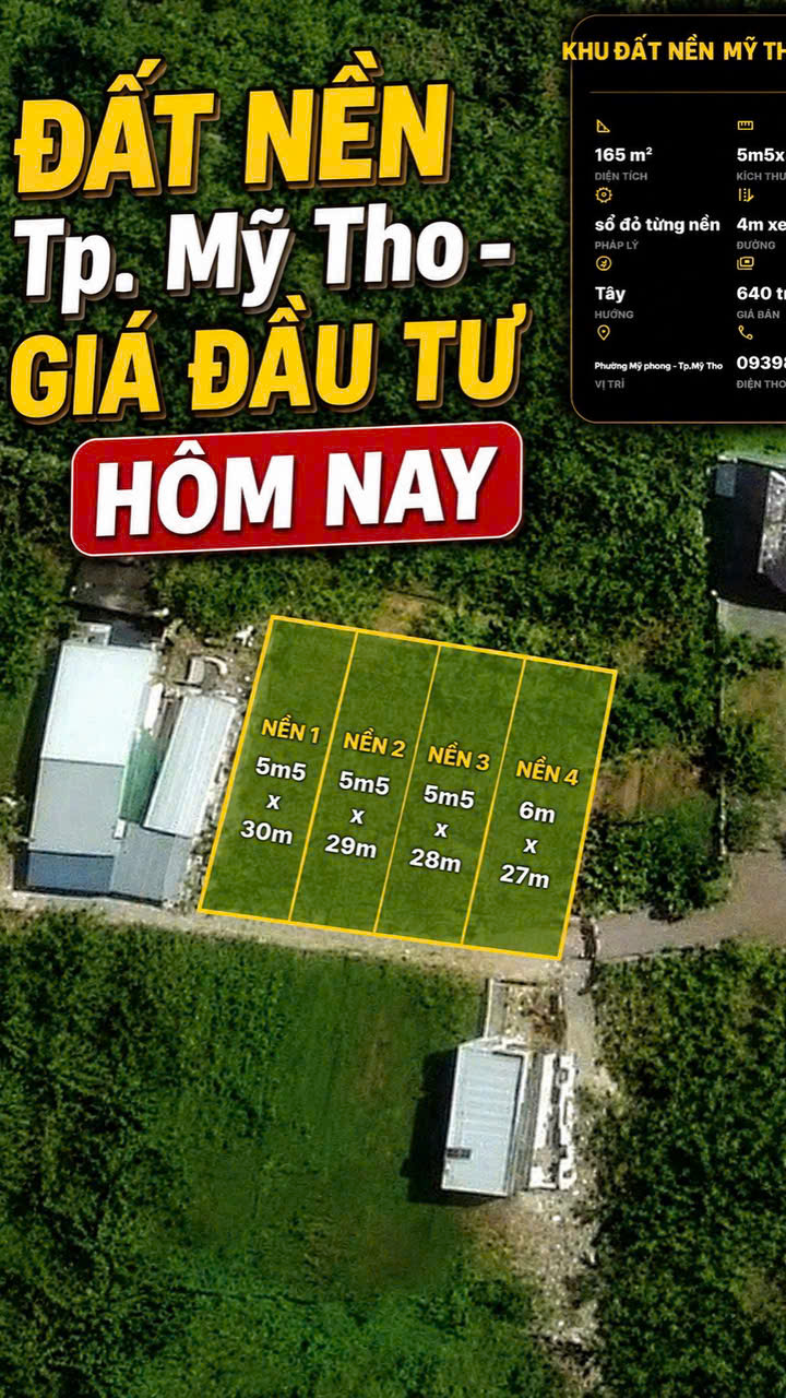 🏡 BÁN 04 NỀN ĐẤT GIÁ TỐT GẦN QUẢNG TRƯỜNG – KHU DÂN CƯ HIỆN HỮU  - 640TR/NỀN