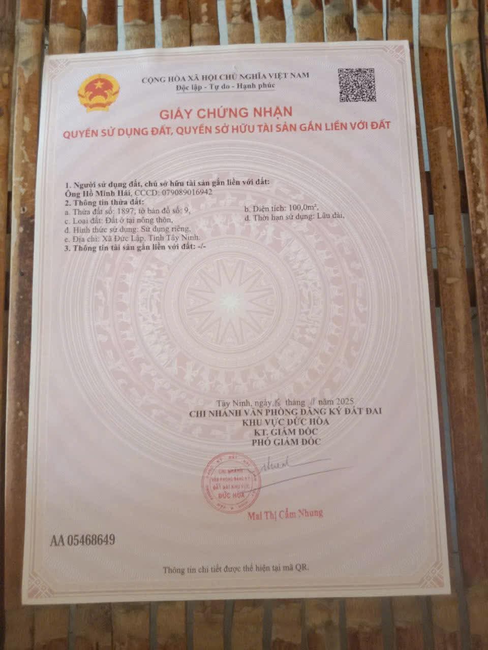 Bán đất nền dự án tại Tây Ninh giá 1 tỷ  450 triệu