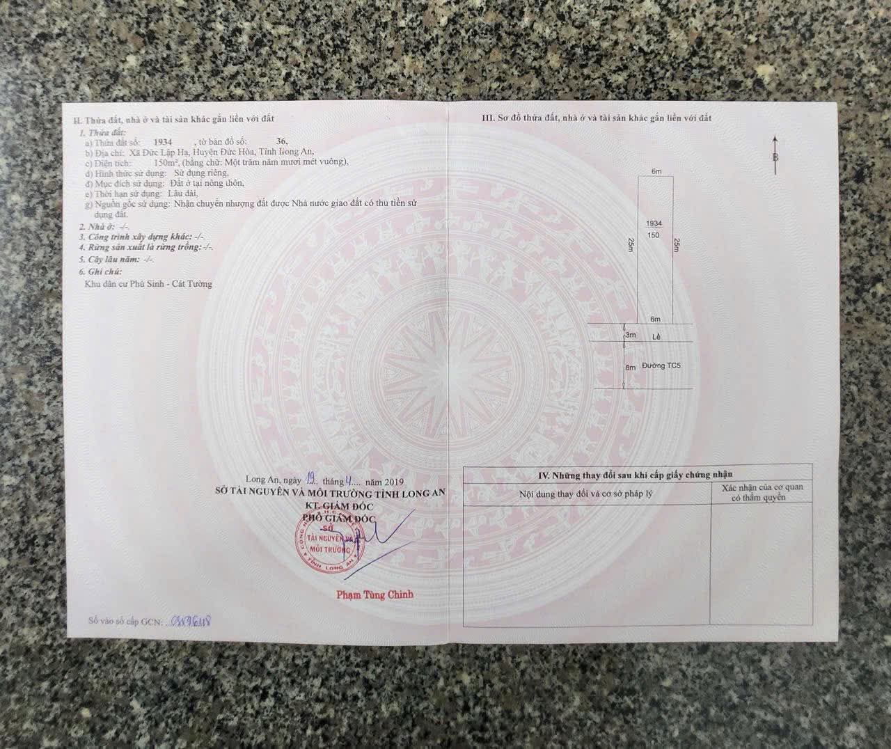 Bán Đất Nền Cát Tường PHú Sinh sổ hồng riêng đối diện 7 kỳ quan 150m2